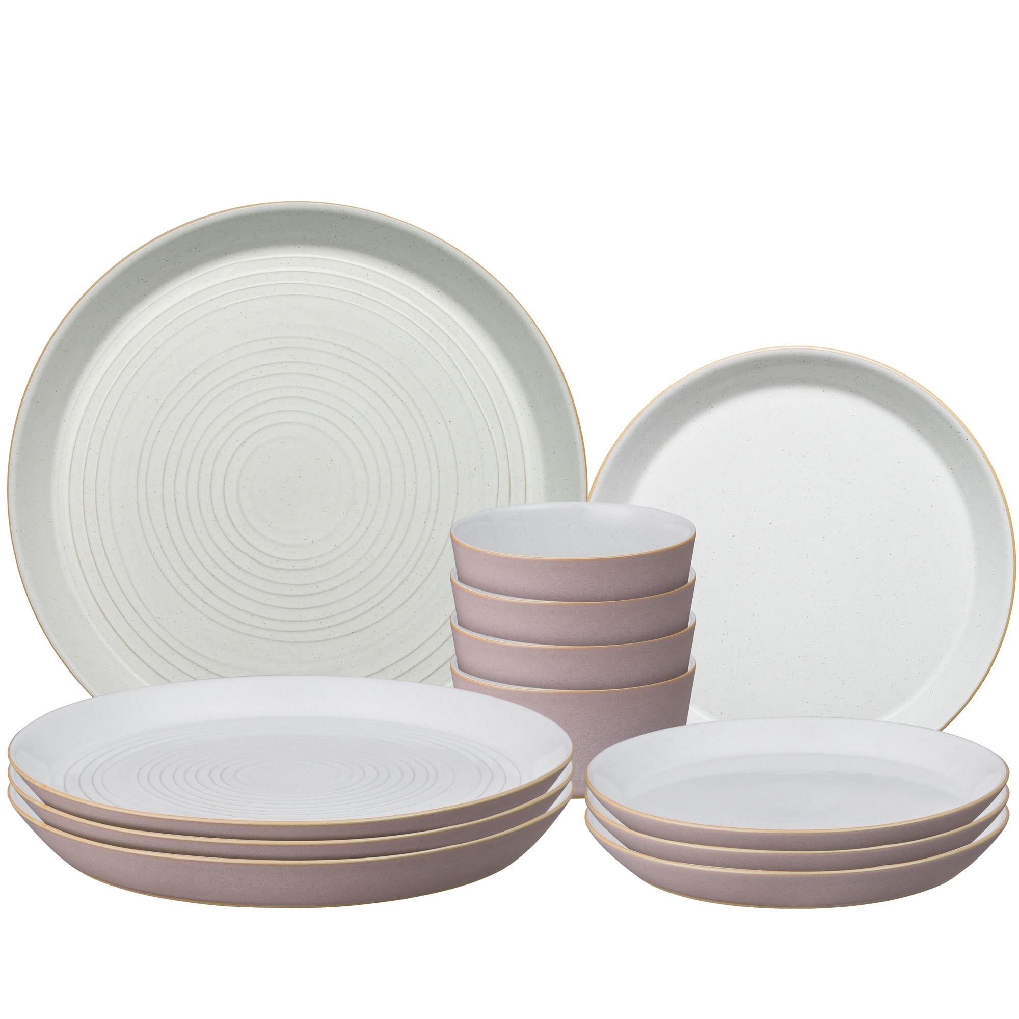 Product photograph of Impression Pink 12 Piece Dinner Set from Denby Retail Ltd